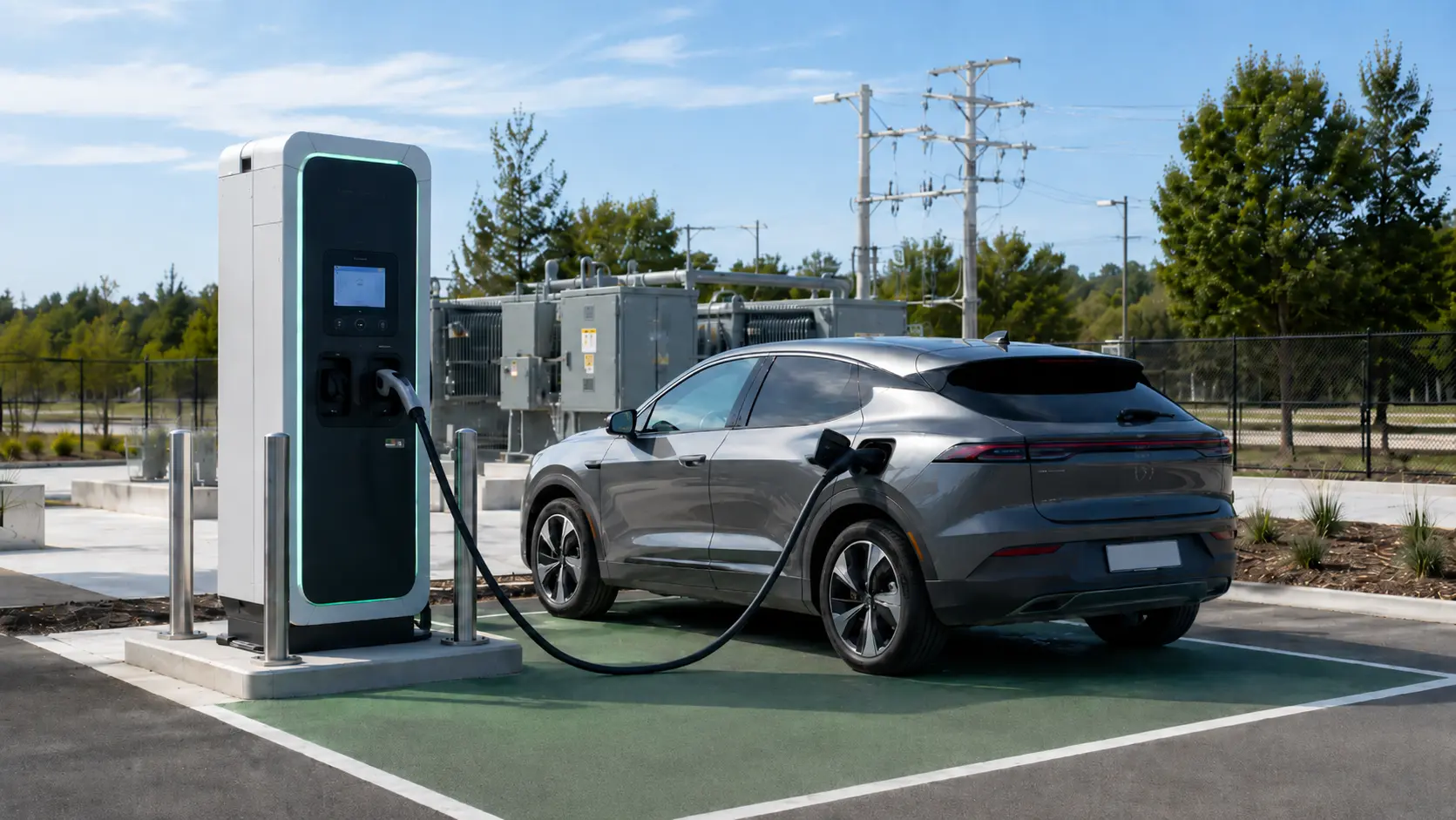 EV charging infrastructure with electrical power systems